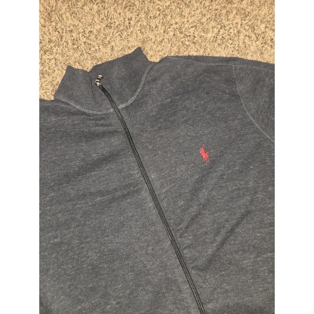 Polo Ralph Lauren Performance Full-Zip Sweatshirt Jacket XL Minimal Luxury Gray